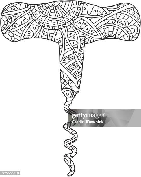 corkscrew tangle pattern - tangled lines stock illustrations