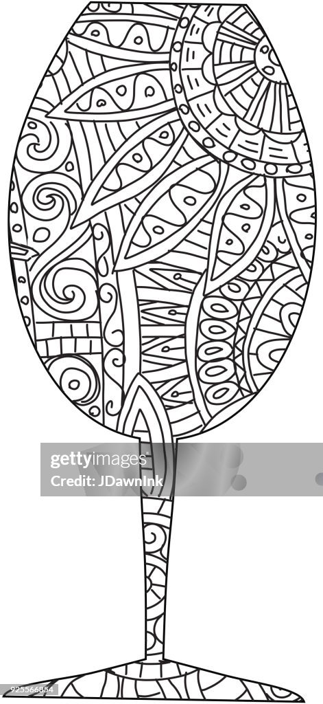 Wine glass Tangle pattern