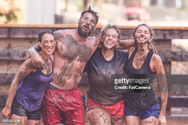mud run! - mud runner stock pictures, royalty-free photos & images