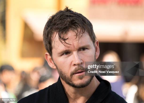 Ryan Kwanten visits "Extra" at Universal Studios Hollywood on February 28, 2018 in Universal City, California.