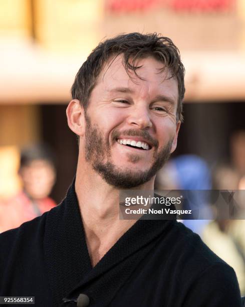 Ryan Kwanten visits "Extra" at Universal Studios Hollywood on February 28, 2018 in Universal City, California.