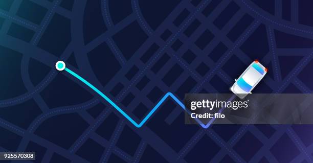 urban city driving routes - automatic stock illustrations