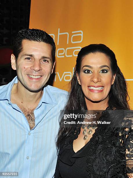 Comedians Dean Obeidallah and Maysoon Zayid attend Comedy Night at the W Hotel Doha during the 2009 Doha Tribeca Film Festival on October 30, 2009 in...