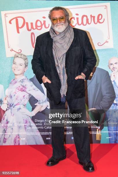 Diego Abatantuono attends a photocall for 'Puoi Baciare Lo Sposo' on February 28, 2018 in Milan, Italy.