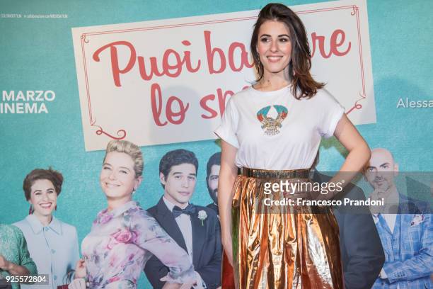 Diana Del Bufalo attends a photocall for 'Puoi Baciare Lo Sposo' on February 28, 2018 in Milan, Italy.