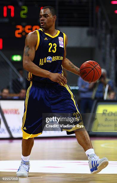 Immanuel McElroy of Alba is seen during the Beko Basketball Bundesliga game between Telekom Baskets and Alba Berlin at Telekom Dome on October 30,...