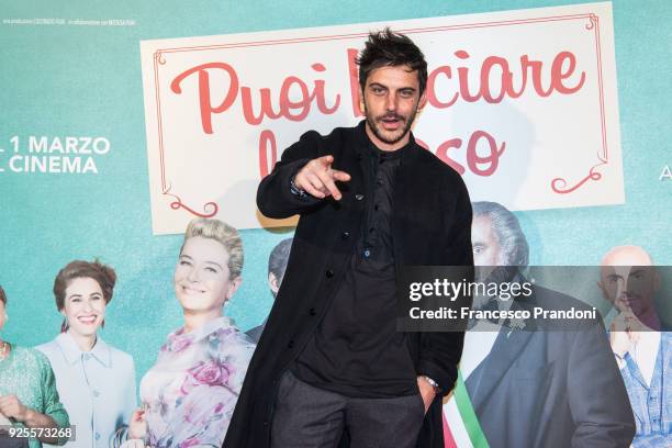 Andrea Montovoli attends a photocall for 'Puoi Baciare Lo Sposo' on February 28, 2018 in Milan, Italy.