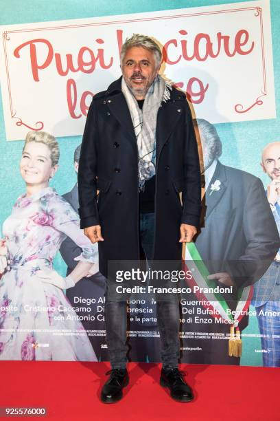 Dino Abbrescia attends a photocall for 'Puoi Baciare Lo Sposo' on February 28, 2018 in Milan, Italy.