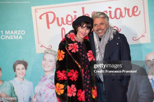 Dino Abbrescia and Dino Abbrescia attend a photocall for 'Puoi Baciare Lo Sposo' on February 28, 2018 in Milan, Italy.