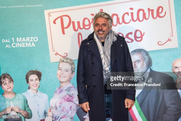 Dino Abbrescia attends a photocall for 'Puoi Baciare Lo Sposo' on February 28, 2018 in Milan, Italy.