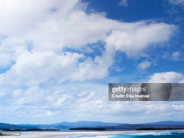 overlooking the surf beach in mallacoota - mallacoota stock pictures, royalty-free photos & images