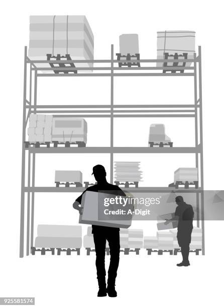 contractor warehouse materials - sequins stock illustrations