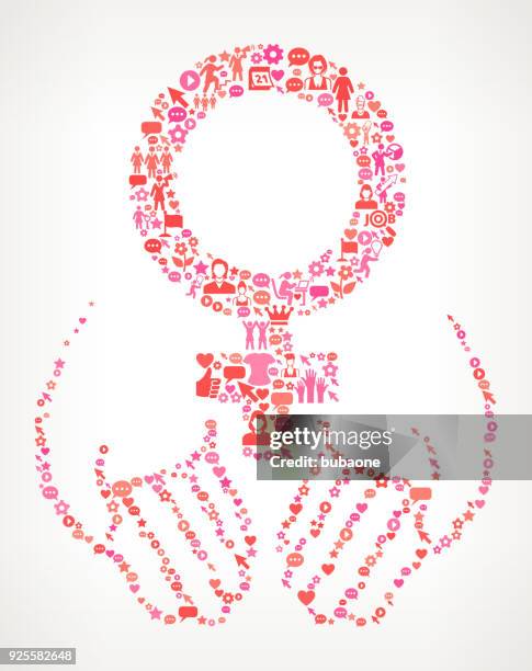 hands holding venus  women's rights and female empowerment icon pattern - healthy working stock illustrations