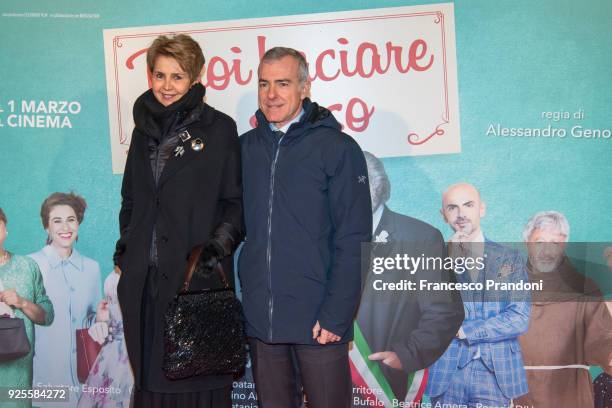 Rossana Ridolfi and Giampaolo Letta attend a photocall for 'Puoi Baciare Lo Sposo' on February 28, 2018 in Milan, Italy.