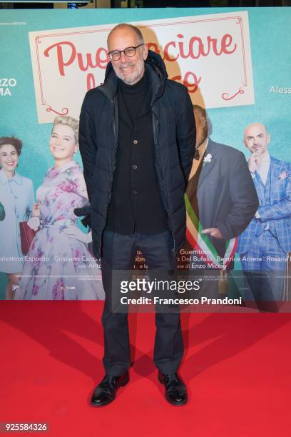 Gabriele Salvatores attends a photocall for 'Puoi Baciare Lo Sposo' on February 28, 2018 in Milan, Italy.