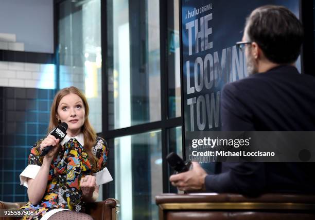 Actress Wrenn Schmidt visits Build to discuss the show The Looming Tower at Build Studio on February 28, 2018 in New York City.