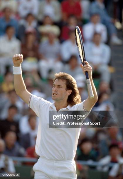 Ken Flach of the USA celebrates during the tennis event in the Summer Olympic Games at the Seoul Olympic Park Tennis Center in Seoul, South Korea...