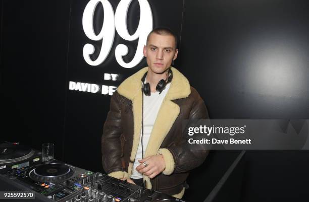 Josh Ludlow DJs at the global launch of new grooming brand 'HOUSE 99 by David Beckham' at Electrowerkz on February 28, 2018 in London, England.