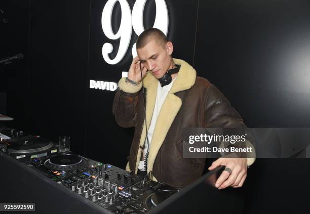 Josh Ludlow DJs at the global launch of new grooming brand 'HOUSE 99 by David Beckham' at Electrowerkz on February 28, 2018 in London, England.