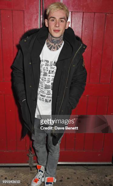 Alexander James attends the global launch of new grooming brand 'HOUSE 99 by David Beckham' at Electrowerkz on February 28, 2018 in London, England.