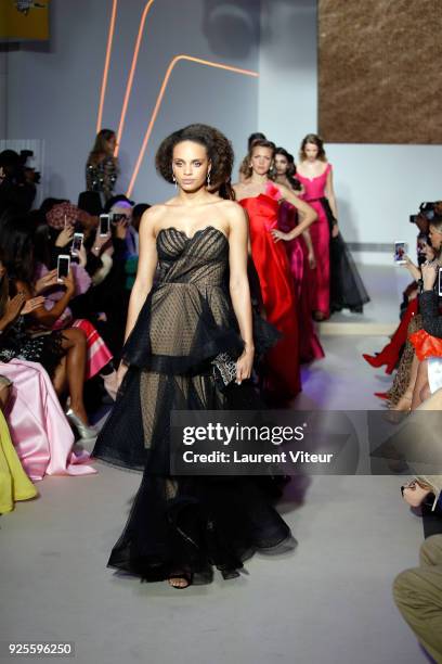 Miss France 2017 Alicia Aylies walks the runway during the Christophe Guillarme show as part of the Paris Fashion Week Womenswear Fall/Winter...