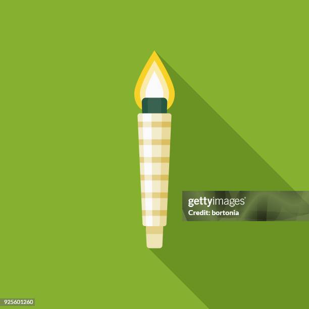 ear candling flat design naturopathy icon with side shadow - ear canal stock illustrations