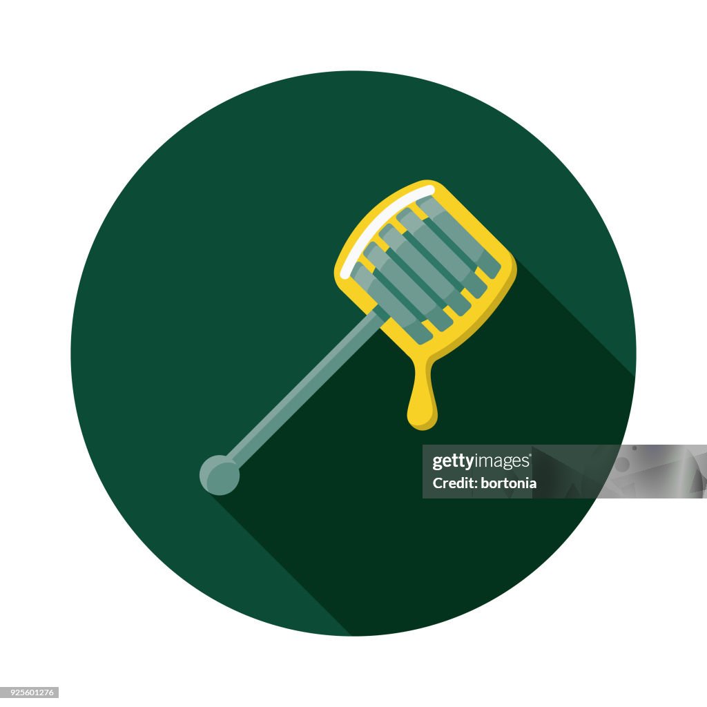 Raw Honey Flat Design Naturopathy Icon with Side Shadow