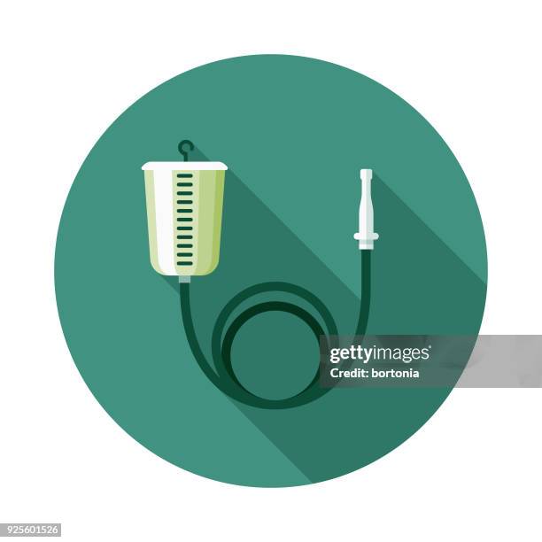 enema flat design naturopathy icon with side shadow - constipation stock illustrations