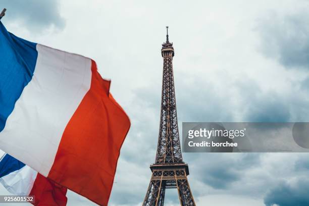 帶法國國旗的埃菲爾鐵塔 - tricolor 個照片及圖片檔