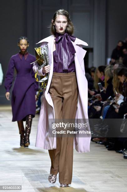 Jay Wright walks the runway during the Rochas show as part of the Paris Fashion Week Womenswear Fall/Winter 2018/2019 on February 28, 2018 in Paris,...