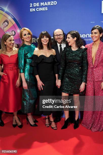 Toni Acosta, Cristina Castano, Maribel Verdu, Santiago Segura, Barbara Santa-Cruz and Cristina Pedroche attend 'Sin Rodeos' premiere at the Capitol...