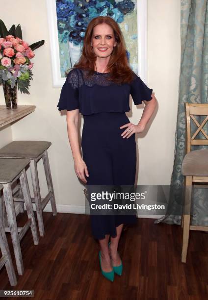 Actress Rebecca Mader visits Hallmark's "Home & Family" at Universal Studios Hollywood on February 28, 2018 in Universal City, California.