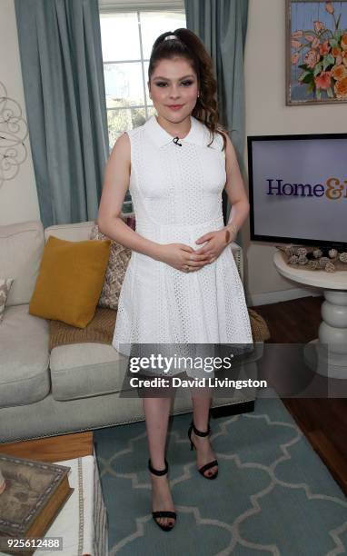 Actress Hannah Zeile visits Hallmark's "Home & Family" at Universal Studios Hollywood on February 28, 2018 in Universal City, California.