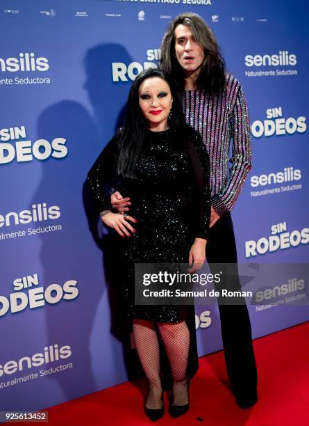 Alaska and Mario Vaquerizo attend the "Sin Rodeos" Madrid premiere on February 28, 2018 in Madrid, Spain.
