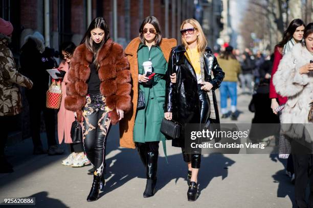 Guests is seen outside Lacoste on February 28, 2018 in Paris, France.