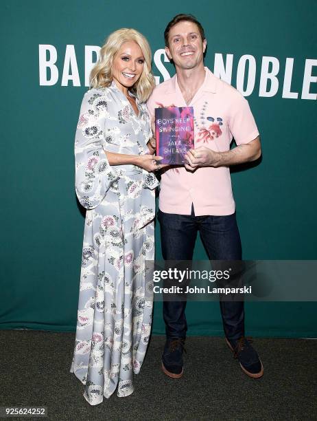 Kelly Ripa and Jake Shears attend his new book signing "Boys Keep Swinging" at Barnes & Noble Union Square on February 28, 2018 in New York City.