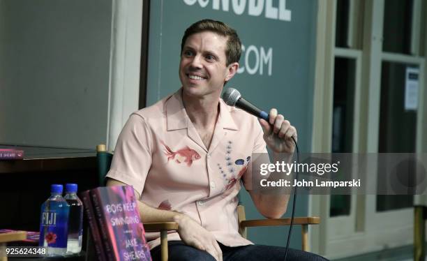 Jake Shears signs copies of his new book "Boys Keep Swinging" at Barnes & Noble Union Square on February 28, 2018 in New York City.