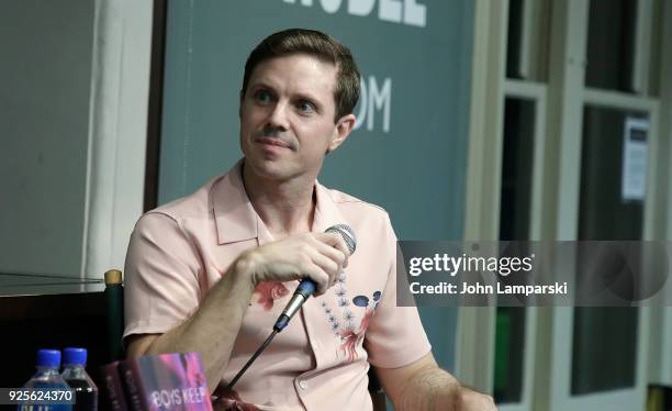 Jake Shears signs copies of his new book "Boys Keep Swinging" at Barnes & Noble Union Square on February 28, 2018 in New York City.