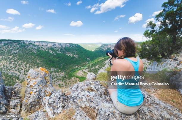 woman photographing in spain - photojournalist stock pictures, royalty-free photos & images