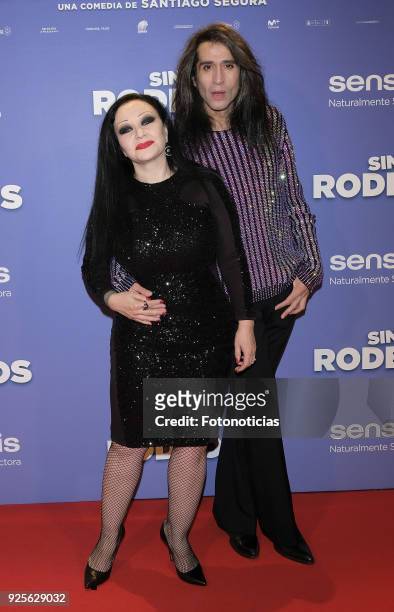 Alaska and Mario Vaquerizo attend the 'Sin Rodeos' premiere at Capitol cinema on February 28, 2018 in Madrid, Spain.