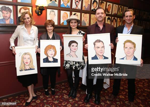 Uma Thurman, Blair Brown, Phillipa Soo, Marton Csokas and Josh Lucas from the Broadway cast of "The Parisian Woman" honored with a Sardi's Wall of...
