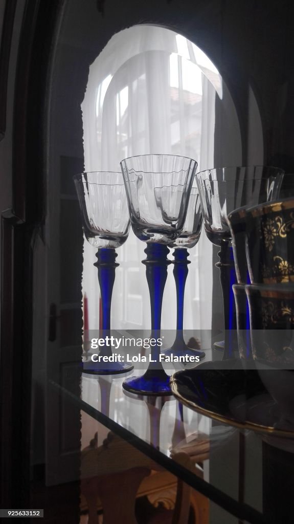 Life in a house, dining room glasses