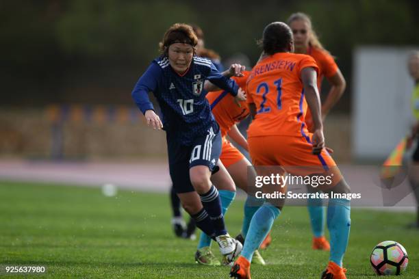 Mizuho Sakaguchi of Japan Women during the Algarve Cup Women match between Japan v Holland at the Estadio Municipal da Bela Vista on February 28,...