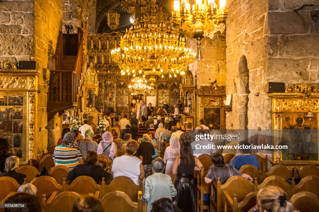 Worship service at Church of Saint Lazarus, Larnaca Cyprus