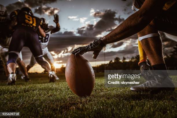 ready, set, kick off! - football ball close up stock pictures, royalty-free photos & images