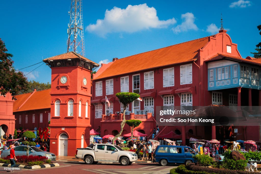 The Stadthuys and Clock Tower Of Malacca, Malaysia