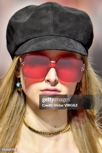 Model walks the runway during the Christian Dior Ready to Wear Fall/Winter 2018-2019 fashion show as part of the Paris Fashion Week Womenswear...