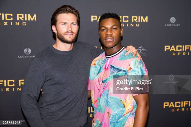 John Boyega and Scott Eastwoodattends the Pacific Rim Uprising fan event at Event Cinemas George Street on February 28, 2018 in Sydney, Australia.