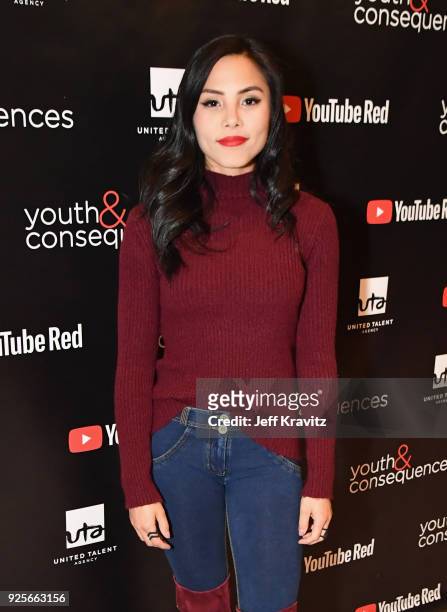 Anna Akana attends the YouTube Red Originals Series "Youth & Consequences" screening on February 28, 2018 in Los Angeles, California.