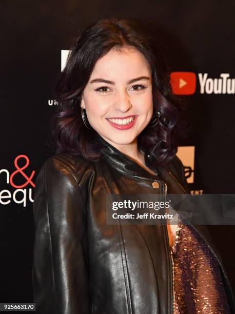 Katie Sarife attends the YouTube Red Originals Series "Youth & Consequences" screening on February 28, 2018 in Los Angeles, California.